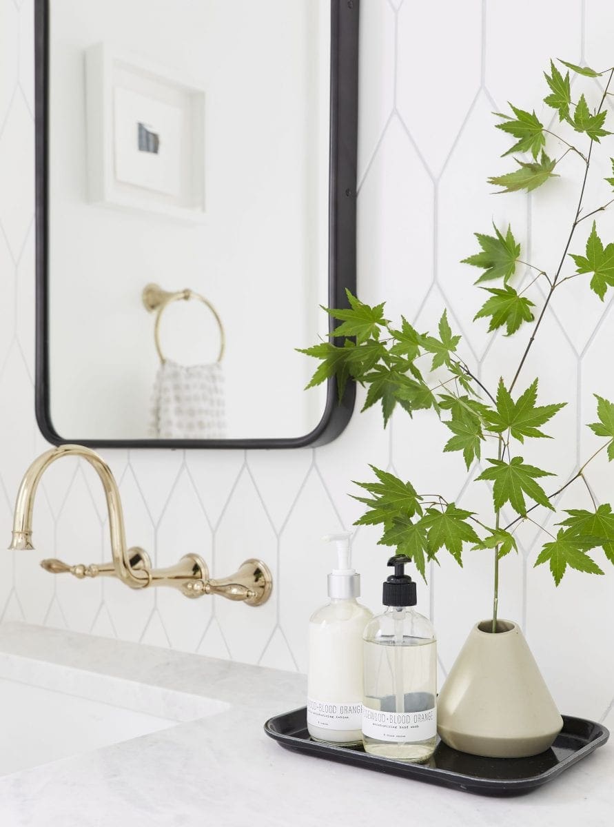 Emily Henderson modern white bathroom ideas